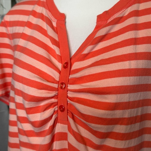 Weatherproof Orange Striped Ruched Button Front Blouse size XXL - Picture 5 of 7